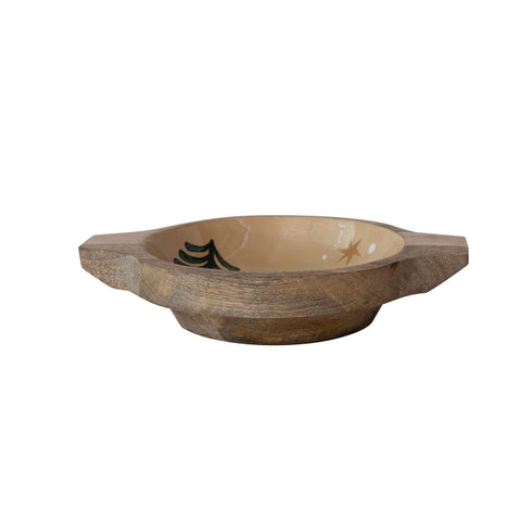 Winter Woodland Wonderland Enameled Wood Bowl
