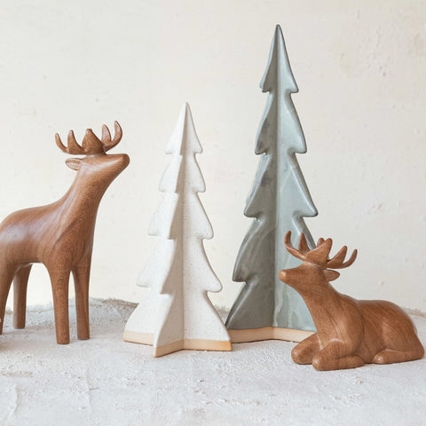 Winter Woodland Wonderland Stoneware Tree, 14.25"