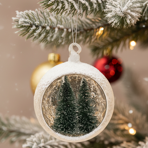 Winter Woodland Wonderland Diorama Ornament 4.5"