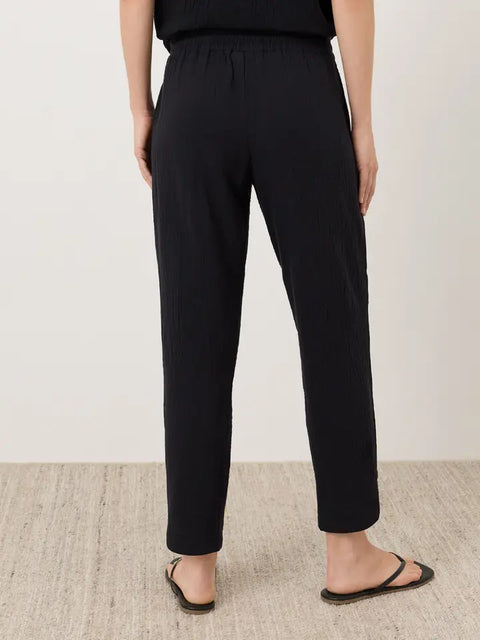 Coastal Double Gauze Tapered Pull-On Pant by Pact - Jet Black