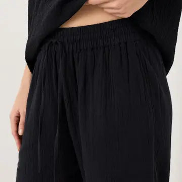 Coastal Double Gauze Tapered Pull-On Pant by Pact - Jet Black