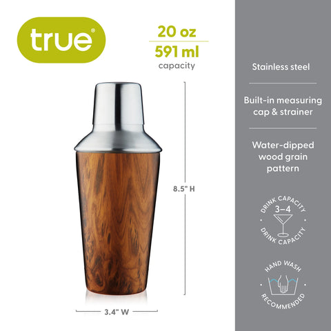Wood + Stainless Steel Cocktail Shaker