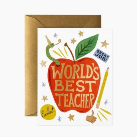 World's Best Teacher Card - Rifle Paper Co