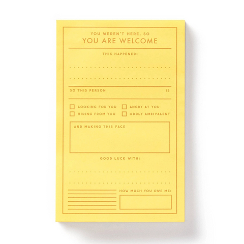 You Are Welcome Memo Pad
