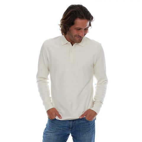Zander Long Sleeve Polo - Cream