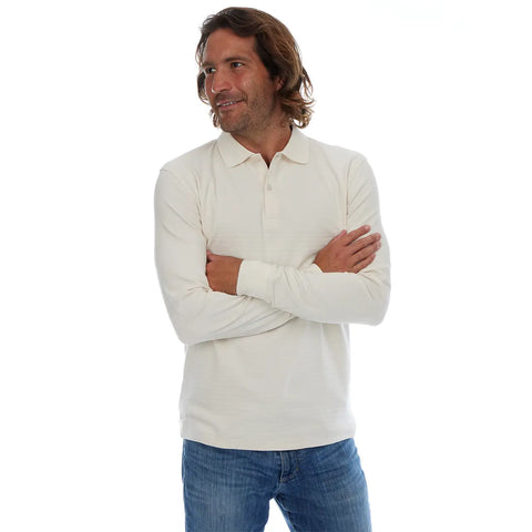 Zander Long Sleeve Polo - Cream