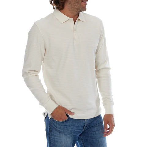 Zander Long Sleeve Polo - Cream