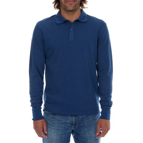 Zander Long Sleeve Polo - Washed Navy