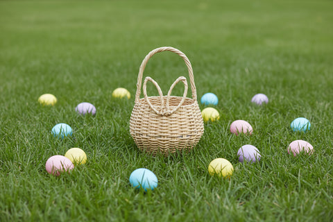 Bunny Ear Rattan Easter Basket