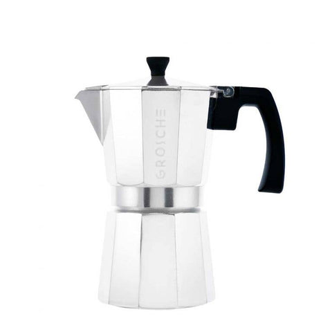 6-Cup Stovetop Espresso Maker, Silver - GROSCHE MILANO