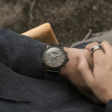 Explorer S, Gun Metal, Men's Watch - AvantWood