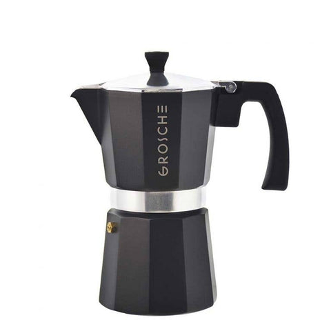 6-Cup Stovetop Espresso Maker, Black - GROSCHE MILANO