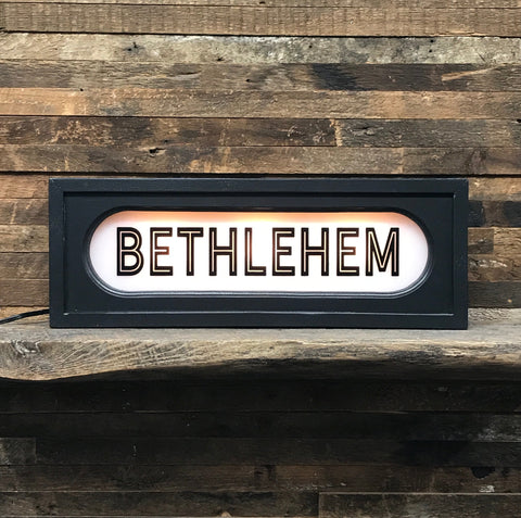 Bethlehem Light Box Sign - Second Chance Art