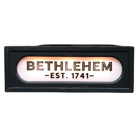 Bethlehem Est 1741 Light Box Sign - Second Chance Art