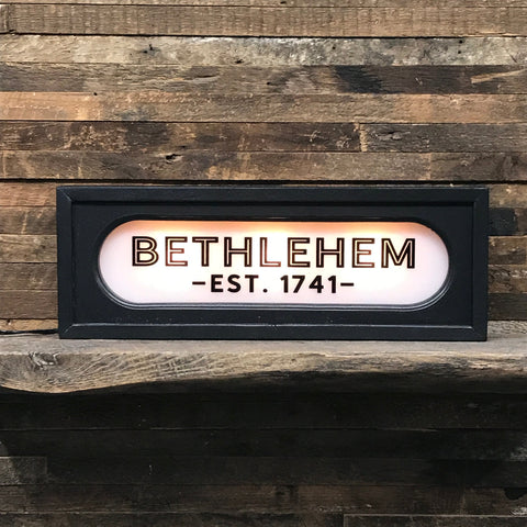 Bethlehem Est 1741 Light Box Sign - Second Chance Art