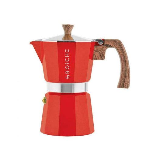 6-Cup Stovetop Espresso Maker, Red - GROSCHE MILANO