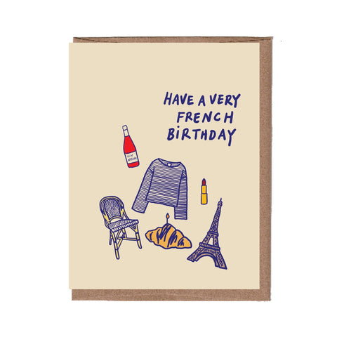 Have A Very French Birthday Greeting Card - La Familia Green