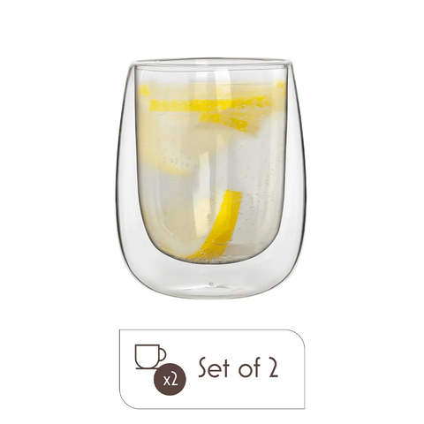 Bialetti 2pc Verona Double-Wall Glass Espresso Cups, 250 ml/8.4 oz