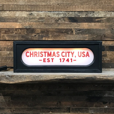 Christmas City USA Est 1741 Light Box Sign, Second Chance Art