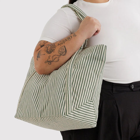 Cloud Bag, Sage Stripe - BAGGU