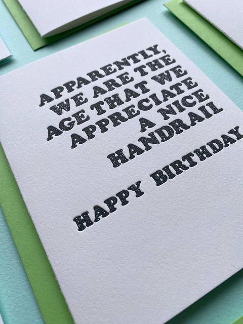 Handrail Letterpress Birthday Greeting Card - Richie Designs