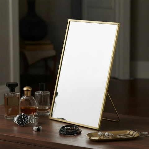 Dapper Brass Standing Mirror