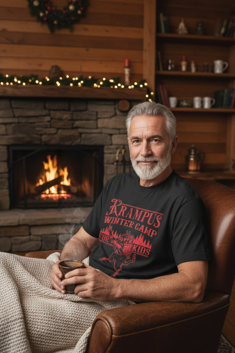 Krampus Winter Camp Tee - Heather Black