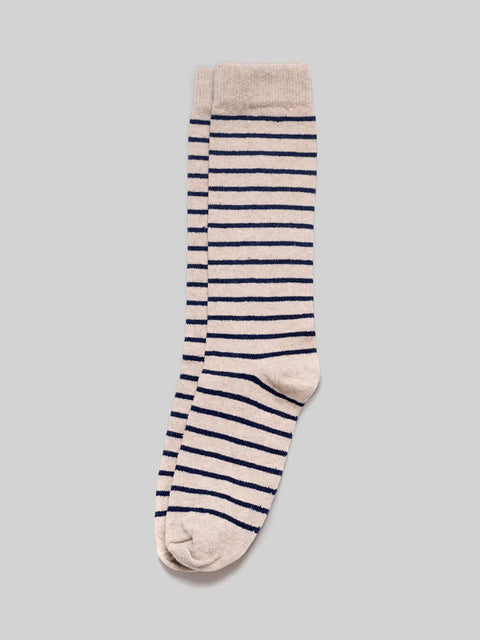 American Trench Breton Stripe Sock in Linen
