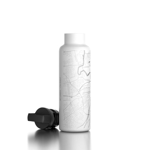 Easton Map Insulated Water Bottle, White