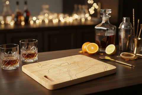Easton Map Engraved Maple Cutting Board