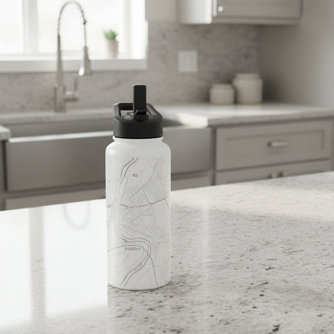 Easton Map Insulated Hydration Bottle, White