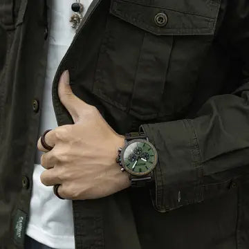 Explorer S, Military Black, Men's Watch - AvantWood