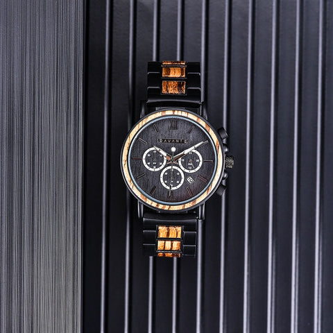 Explorer S, Black Steel, Men's Watch - AvantWood