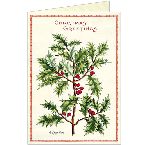 Cavallini Holly Greeting Card