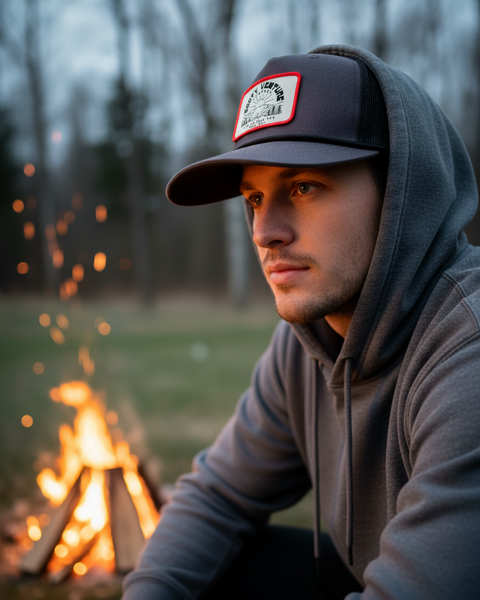 Bear Mountain Patch Trucker Snapback Hat - Sooty Venture Co.