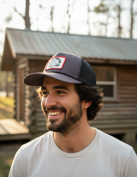 Bear Mountain Patch Trucker Snapback Hat - Sooty Venture Co.