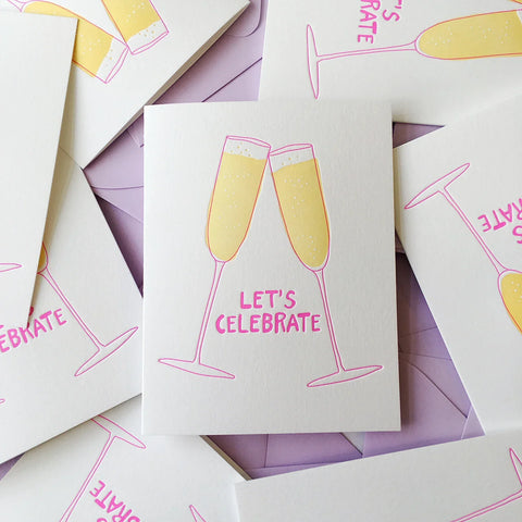 Let's Celebrate Letterpress Card - Richie Designs