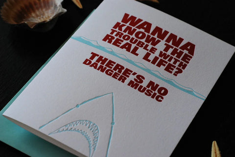 The Trouble With Real Life Letterpress Card - Richie Designs