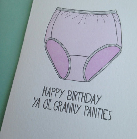 Granny Panties Birthday Card - Richie Designs