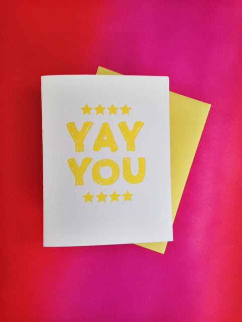 Yay You Letterpress Card - Richie Designs