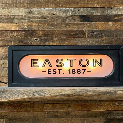 Easton PA Established 1887 Light Box Sign - Second Chance Art