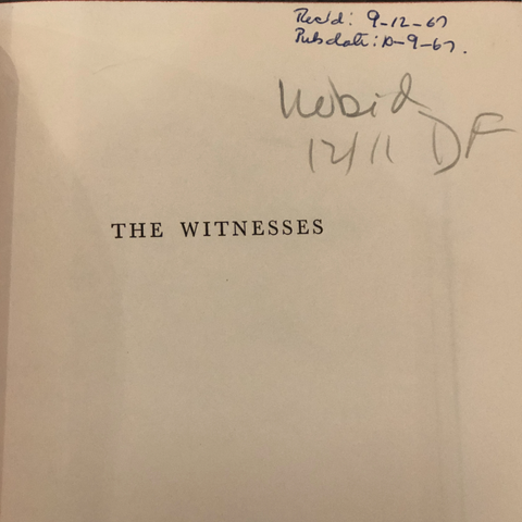 "The Witnesses" by M.W. Waring (First Printing)