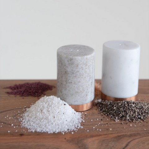 Zoe Marble Salt & Pepper Shakers