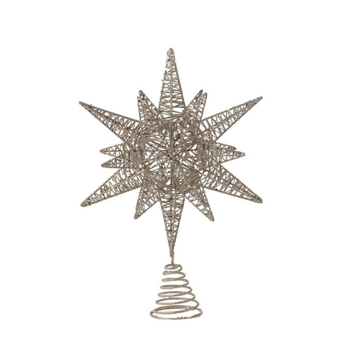 Metal Star Tree Topper with Gold Glitter