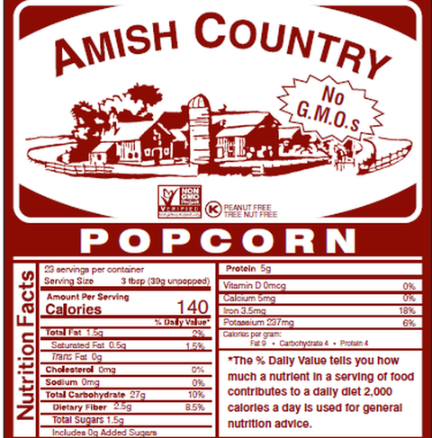 Medium Yellow Popcorn Bottle, 14 oz - Amish Country Popcorn