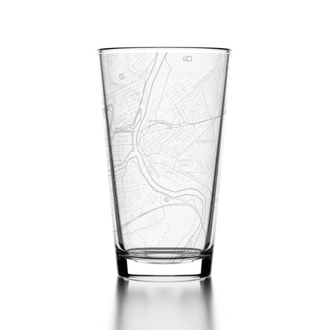 Easton Map Etched Pint Glass