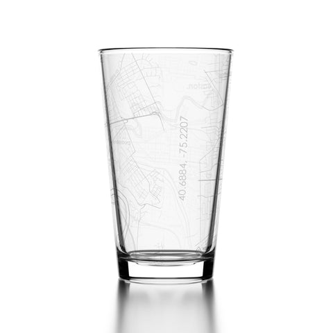 Easton Map Etched Pint Glass