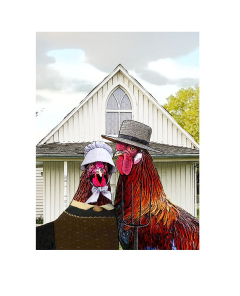 hen and rooster, 18 x 24 inches kitchen towel