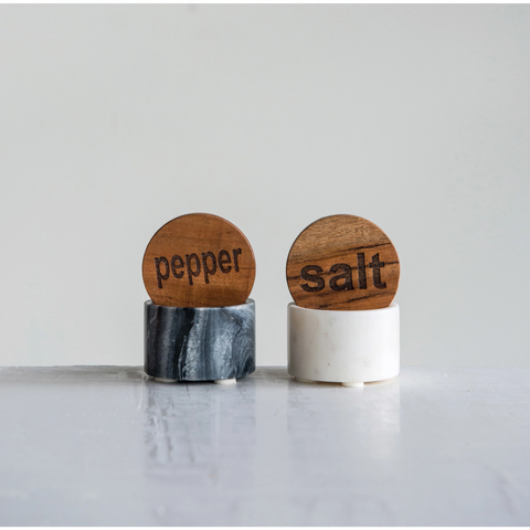 Marble Salt + Pepper Cellar Set