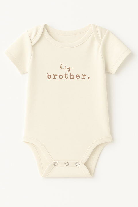 Big Brother Clay Organic Cotton Short Sleeve Baby Bodysuit